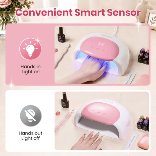 Image of Beetles UV Nail Lamp, Digital Display 3 Timer Gel Nail Light, Candy White