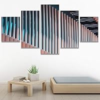 SIGNWIN 5 Panel Canvas Wall Art Abstract Colorful Hallway Industrial Lights Modern Artwork for Home Decorations Ready to Hang - 60