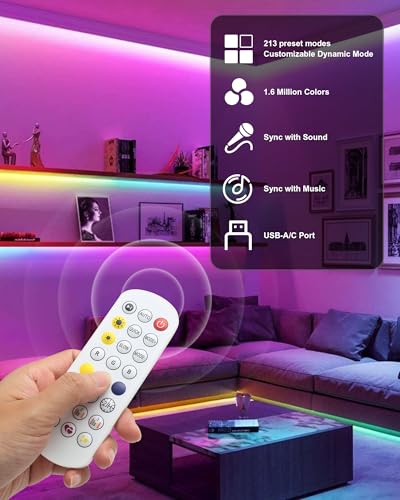 Tira de LED RGB para TV 55-65 pulg. con control remoto y app miniatura 6