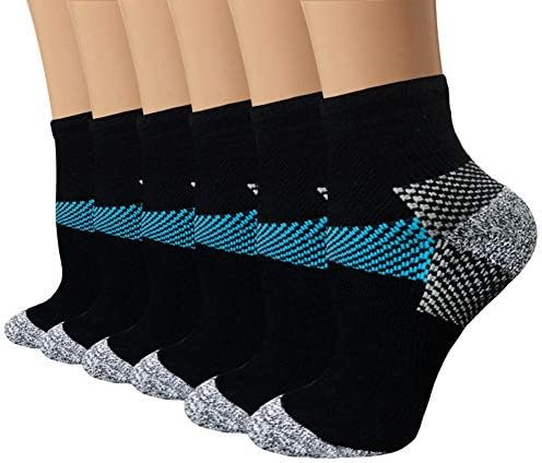 Copper Compression Socks Women and Men - Circulation Arch Support Plantar Fasciitis Ankle Socks For Athletic & Running