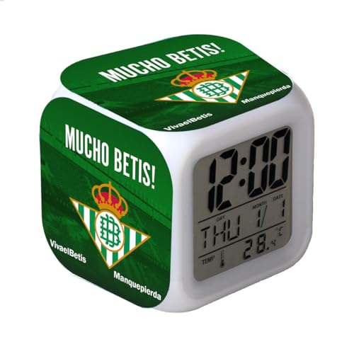 Genérico Betis Reloj Despertador con Alarma y Luces