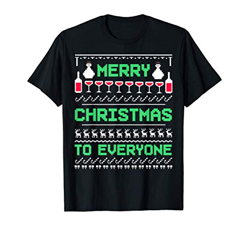 Feliz Navidad Retro Pixel Suéter de Navidad Camiseta