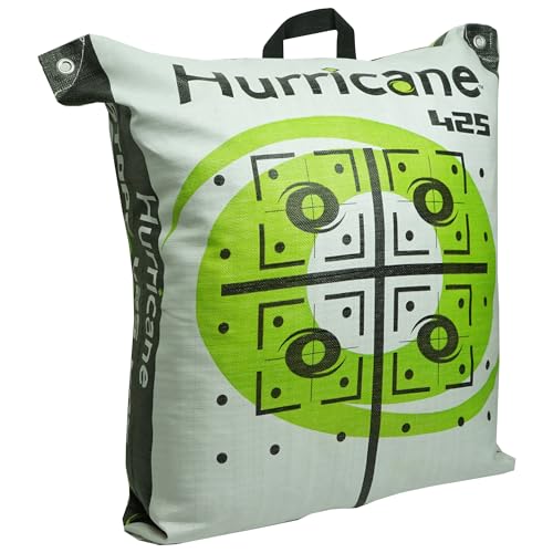 Image of Hurricane 2-Sided High-Velocity Archery Bag Target, High-Visibility Aiming Points, Off-Center Deer Vitals on Back, Heavy-Duty Handle for Easy Transport