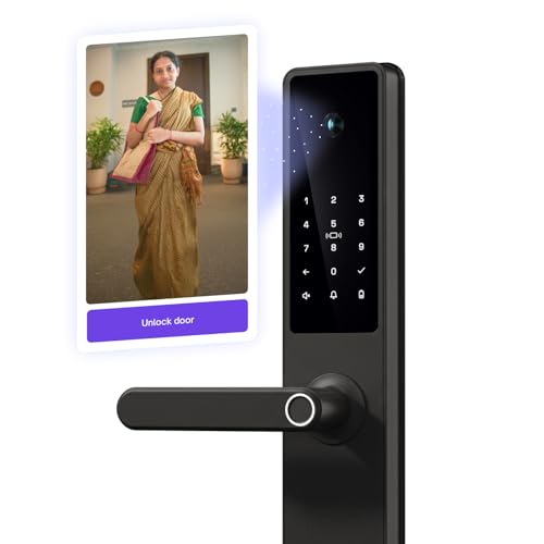 Image of Native by Urban Company Lock Pro Smart Door Lock with in-Built HD Camera & Home Doorbell Connect | 7-Way Unlock | Free Installation | 3-Year Warranty