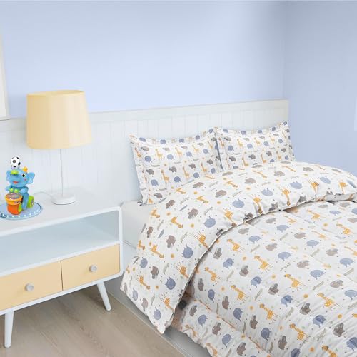 Utopia Bedding All Season Safari Comforter Set with 2 Pillow Cases, 3 Piece Soft Brushed Microfiber Kids Bedding Set for Boys/Girls, Machine Washable (Twin)