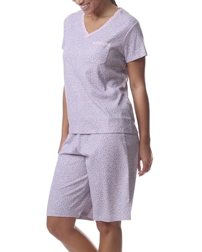 Image of Karen Neuburger Women's Short-sleeve Tee and Bermuda Short Pajama Set