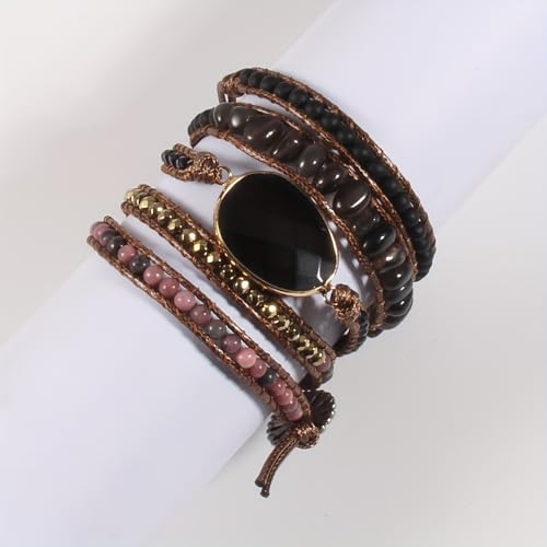 Image of Boho Stone Wrap Bracelet for Women,Turquoise Beaded Bracelet Jewelry Gift
