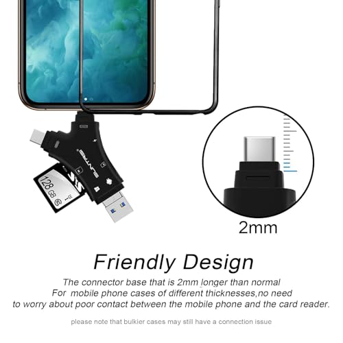 image for SUNTRSI SD Card Reader for iPhone/ipad/Android/Mac/Computer/Camera,4 i