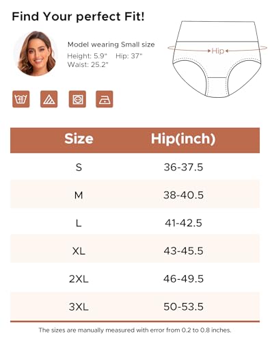 Image of Innersy Women's 5 Pack High Waist Tummy Control Solid Color Cotton Briefs Panties