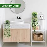 Der Rose 6Pcs Fake Plants Artificial Hanging Plants for Bathroom Wall Shelf Decor Indoor