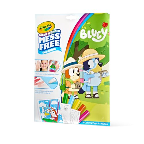 crayola bluey color wonder coloring set 18 bluey coloring pages toddler stocking stuffer holiday amp christmas gifts for kids mess free coloring for toddlers toys amp games