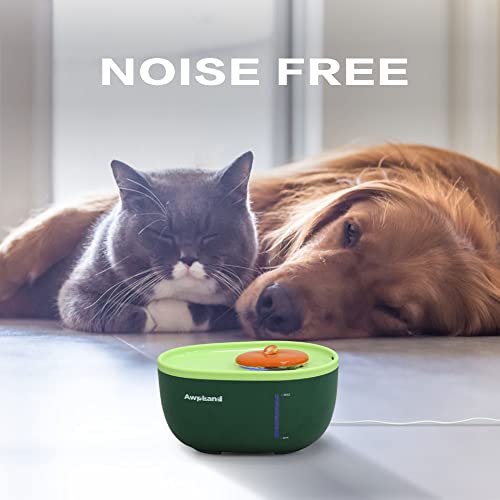 Avocado Cat Water Fountain, Awpland 67Oz/2L Pet Fountains For Cats Inside, Bpa-Free, Ultra Quiet Automatic Dog Water Dispenser With Smart Fountain Pump For Cats, Dogs, Multiple Pets #TOP3