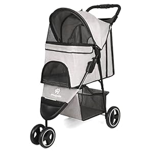Wedyvko Pet Stroller for Large Dogs,Up to 54KG Pet Pram Adjustable Handle, Folding Dog Buggy, XXL Storage Double Pet Pram for Cats
