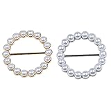 FSSTUD 2 Stück Perlen Schalring Schal Ring Verschluss Clips Kleidung Ring für Damen Mädchen Rund