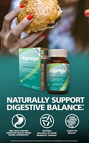 Scimeramd® Asprega Probiotic + Prebiotic Supplement For Digestive Health And Immune System Support, 35 Billion Cfus, 30 Ct #TOP6