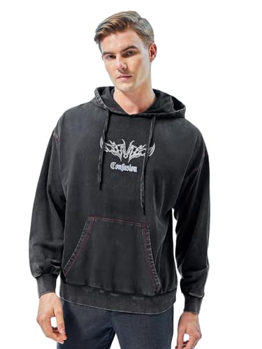Image of Bewakoof Men's Cotton Blend Official Dc Merchandise Graphic Printed Oversized Fit Full Sleeve Terry Hoodies