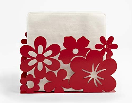 Mango Steam Tabletop Napkin/Tissue & Letter Holder for Home, Kitchen, Restaurants (Flower/Aloha, Black)