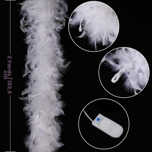 Boa de plumas de 60g densa para evitar calvas en disfraces y bodas elegantes 3