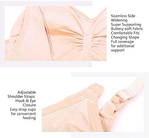 Desirelove Nursing Bra 3 Pack Maternity Seamless Bras with Removable Spill Prevention Pads…
