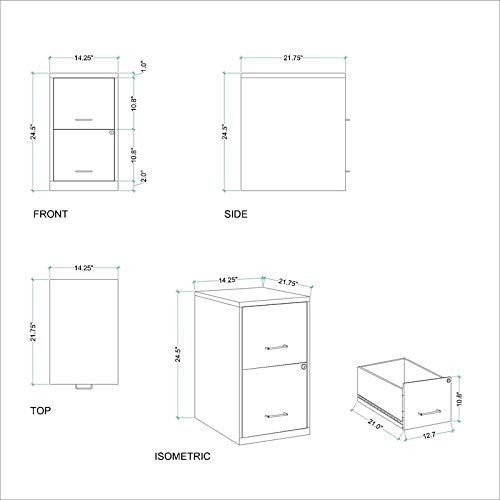 Pemberly Row 2 Drawer File Cabinet With Storage In Pink #TOP2