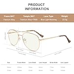 Aviator Reading Glasses for men and Women Blue Light Blocking Lens Spring Temple - Image 4