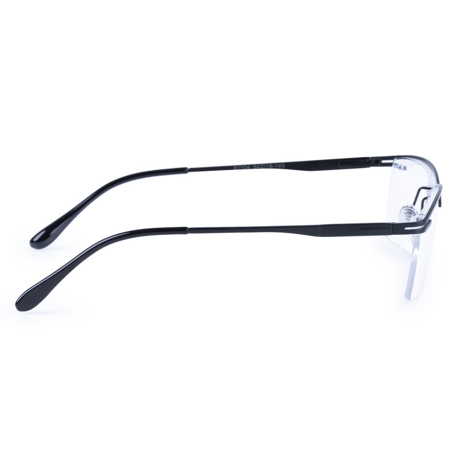 Rimless Rectangle Frame For Men & Women (Black) (BLACK) - Image 7 thumbnail