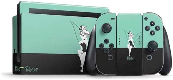 Skinit Decal Gaming Skin Compatible with Nintendo Switch Bundle - Officially Licensed Disney Tinker Bell Color Block Design