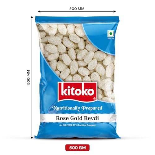 Image of Kitoko Rose Gold Revadi | Sweet Sugar Revadi | Fresh and Crunchy Rewari | Til Sweets | Sesame Candy 500g