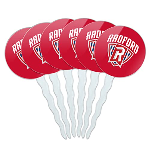 Radford University Primary Logo Cupcake Picks Toppers Decoration Set of 6