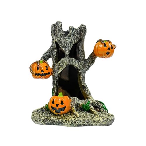 ouquckl Fish Tank Decorations, Halloween Themed Resin Aquarium Statues for Indoor Outdoor Fish Tanks Decorations Miniature