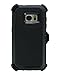 WallSkiN Turtle Series Cases for Samsung Galaxy S7 (Only) Tough Protection with Screen Protector & Kickstand & Holster - Shadow (Black/Black)