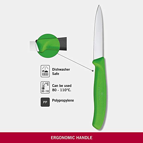 Image of Victorinox, Swiss Classic Kitchen Knife /PARING Knife /Vegetable Knife 8 cm, Straight Edge- Green Colour.