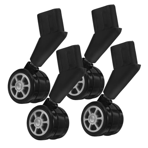 Housoutil 4 Pièces Roues de Chaise de Bureau Silencieuses avec Tige Roulettes Plastique Robustes pour Meubles Pivotantes et Compatibles Sols et Tapis