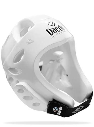 DAEDO WT Recognized Taekwondo Head Guard - Officially Approved, Molded Foam Construction, Lightweight Protection for Sparring & Competition, Large - White