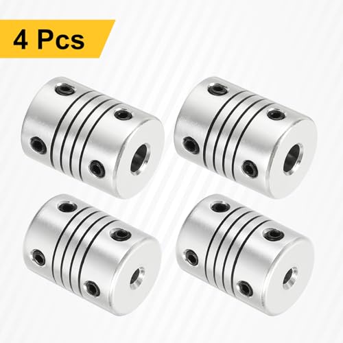 QUARKZMAN 4Stk Flexible Kupplungen 3mm Bis 5mm Aluminiumlegierung Verbindungsstück Flexible Wellenkupplungen Motorkupplung Für 3D Drucker CNC Maschine Motor Führung DIY Encoder D15 x L20mm