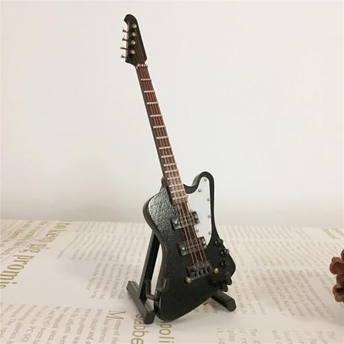 ミニミュージカルモデル ホームデコ 18cm ミニチュア 木製 アコースティック エレキギター モデル 楽器 ミニチュア 楽器 オーナメント (D)