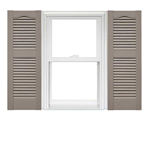 Mid America Open Louver Vinyl Shutters (1 Pair) - 12 x 31 008 Clay