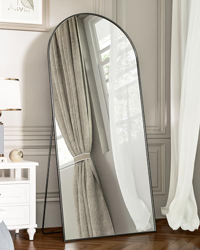 Antok Arched Full Length Mirror, 71"x32" Arched Floor Mirror, Glassless Mirror Full Length with Stand, Floor Mirror Freestanding, Wall Mounted Mirrors for Bedroom Living Room, Black