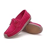 レディース スニーカー 厚底 モカシン フリンジ リボン ローファー 幅広 甲高 23.0cm デッキシューズ 歩きやすい ローズ ローヒール スリッポン 軽量 滑り止め 疲れない 黒 スエード フラットシューズ カジュアル 婦人靴