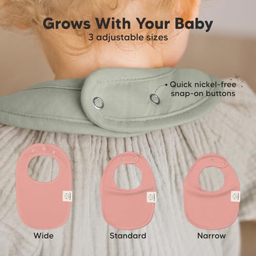 Image of 8-Pack Organic Baby Bibs for Boys, Girls - Soft Cotton Drooling and Teething Bibs for Baby Girl & Boy, Extra Absorbent, Easy to Clean & Put On for Toddler, Newborn, Infant 0-24 Months (Muted Pastel)