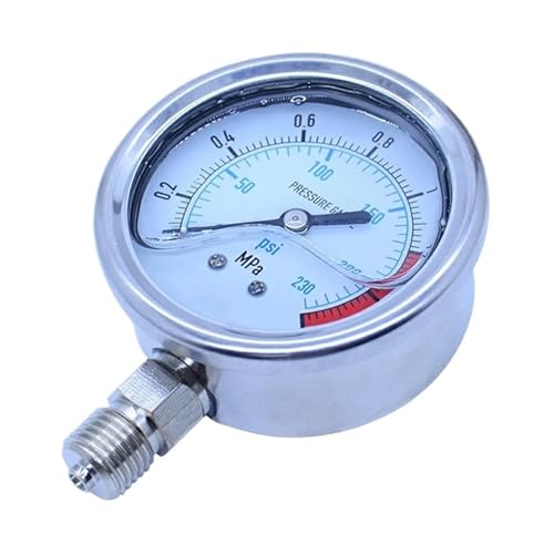 Manómetro radial YN60 de acero inoxidable para medir presión de agua y aceite G1/4