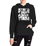 EMERZE Dylan O'Briens Hoodies Female Casual Hooded Sweatshirt Long Sleeve Hooded Pullovers Tops With Pocket Medium Black