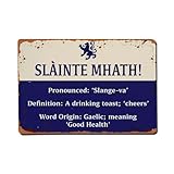 Slainte Mhath Toast Sign Print Tin Sign Vintage Metal Sign Retro...