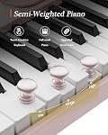 Portable Piano Keyboard, Semi-Weighted Folding Digital Piano 88 Key, Full Size, Wood Grain, Electric Piano Keyboard w/MIDI Bluetooth, Suitable for Adult, Toddler