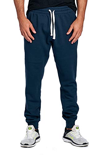 Image of ProGo Men's Casual Jogger Sweatpants Basic Fleece Marled Jogger Pant Elastic Waist