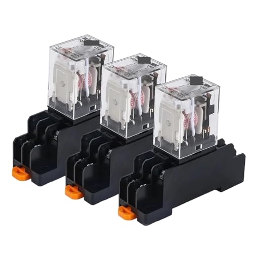 Relais électromagnétique haute puissance 220V AC HH64P DPDT pour automatisme lot de 5