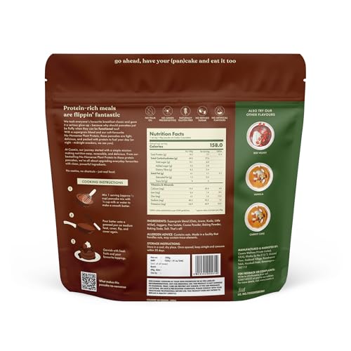 Image of Cosmix No-Nonsense Protein Pancake | 8g Protein /Serving | Instant Breakfast with Supergrain Blend (Oats, Jowar, Kodo, Little Millet) | Pancake Mix | No Maida, No Refined Sugar | Chocolate - 200g