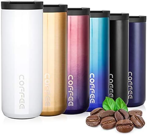 Lalafancy Insulated Coffee Cup 350ml/500ml Vacuum Double Walled Travel Mug Stainless Steel with Leakproof Lid, Car Coffee Mug for Hot and Cold Water Coffee and Tea
