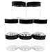 Hodooly 4 oz Plastic Jars with Lids,8 Pack Wide-mouth Clear Storage Containers, Empty Round Clear Plastic Jars with Lids and labels for Body Butter, Bath Salt, Slime and Beauty Products
