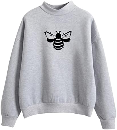 Sudadera Chica Estampado Manga Larga Ancha Otoño Invierno O Cuello Color sólido Sudadera con Capucha